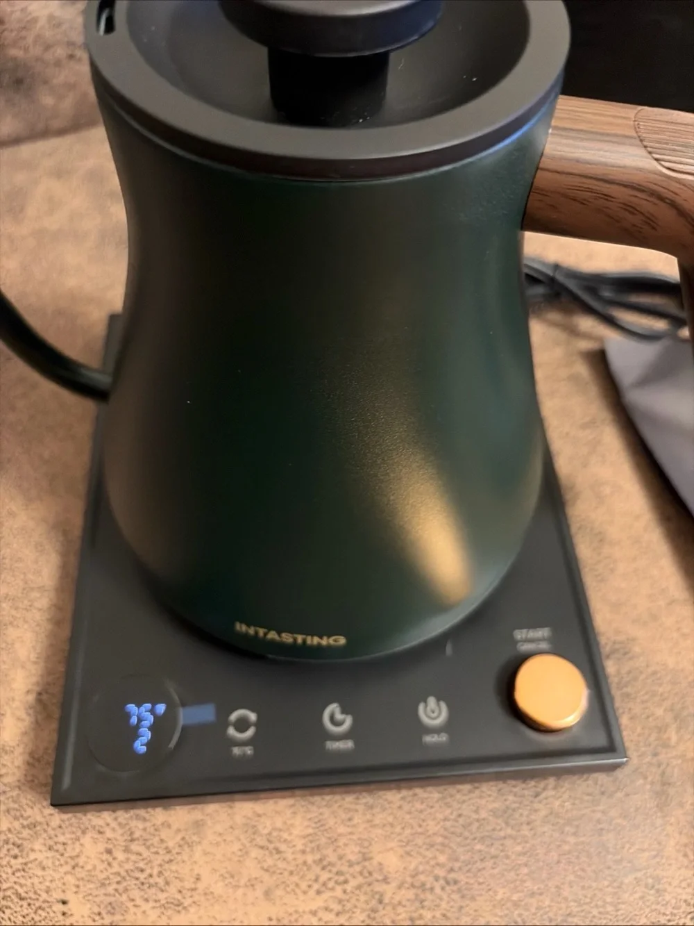 INTASTING Gooseneck Electric Kettle ±1°F Temp Ctrl 0.9L Hunter Green
